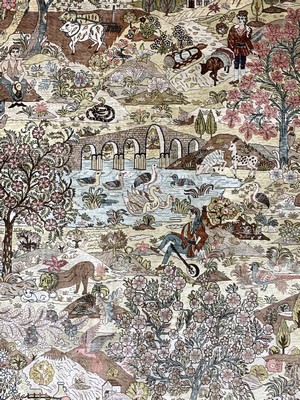 26972922f - Hereke Seide fein, China, Mitte 20.JHd, reine Naturseide, ca. 248 x 158 cm, ca. 1,0 ...