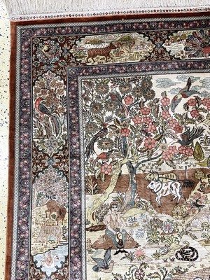 26972922i - Hereke Seide fein, China, Mitte 20.JHd, reine Naturseide, ca. 248 x 158 cm, ca. 1,0 ...