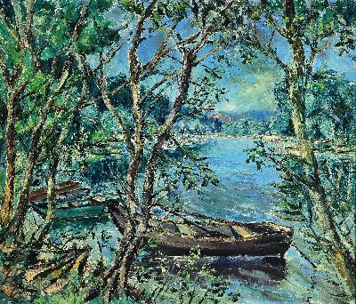 Image Heinz Reiss, 1923 Haßloch-2008, am Altrhein, links unten monogrammiert und datiert ...