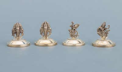 Image 26972948 - Set 12 Platzkartenhalter, 925er Silber, gefüllt, Siam, Darstellung einer Tempel- ...