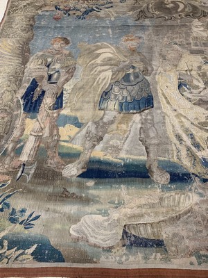26972955d - Tapisseri antik, Flandern, 18.Jhd, Wolle mit Seide auf Baumwolle , ca. 410 x 320 cm, ...