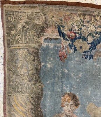 26972955j - Tapisseri antik, Flandern, 18.Jhd, Wolle mit Seide auf Baumwolle , ca. 410 x 320 cm, ...