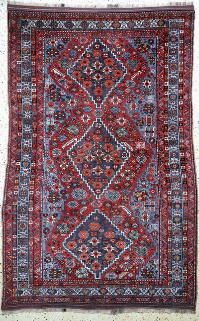 Image Khamseh antik, Persien, um 1900, Wolle auf Wolle, ca. 268 x 163 cm, EHZ: 2-3