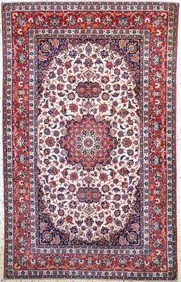 Image Esfahan fein antik, Persien, um 1900, Korkwolle auf Baumwolle, ca. 242 x 154 cm, EHZ: ...