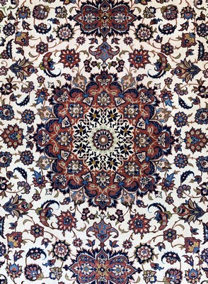 26972969c - Esfahan fein antik, Persien, um 1900, Korkwolle auf Baumwolle, ca. 242 x 154 cm, EHZ: ...