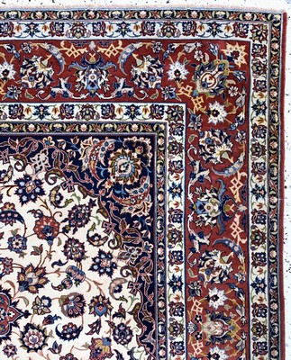 26972969e - Esfahan fein antik, Persien, um 1900, Korkwolle auf Baumwolle, ca. 242 x 154 cm, EHZ: ...