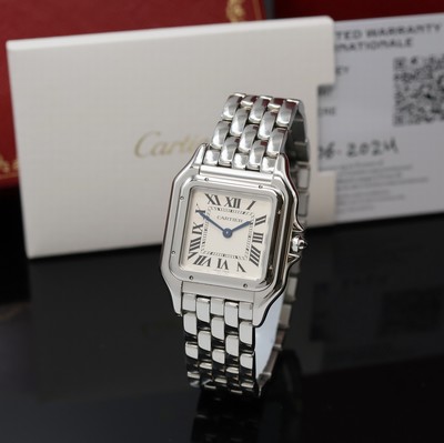 Image CARTIER Panthere wristwatch in stainless steel reference WSPN0007, quartz, 5-rowed ...