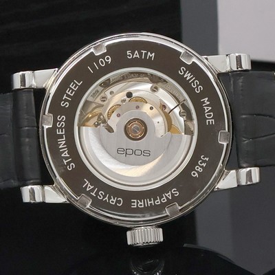 26972985g - EPOS Sophistiquee Herrenarmbanduhr Referenz 3386, Schweiz verk. lt. beil. Pap. 01/2017, ...