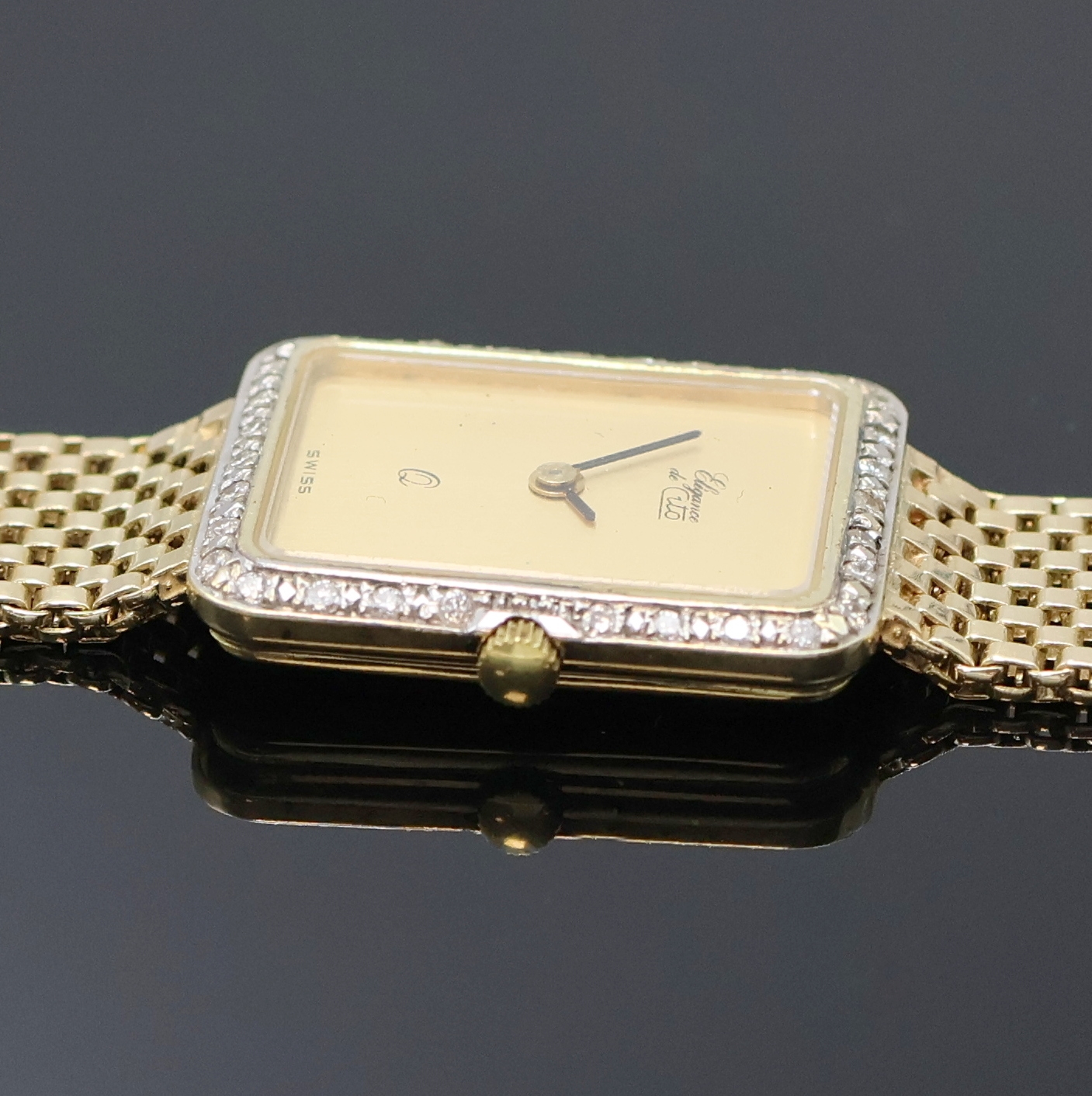 Detail c: ELEGANCE DE CITO Damenarmbanduhr in GG 585/000 mit Diamanten, Schweiz um 1975, quarz, Boden aufgedr., Goldband, Lünette aufw. m. Diamanten bes., ...