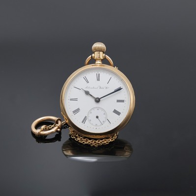 Image 26973350 - IWC Taschenuhrwerk im offenen Taschenuhrgehäuse in GG 585/000 Gehäuse mit ...