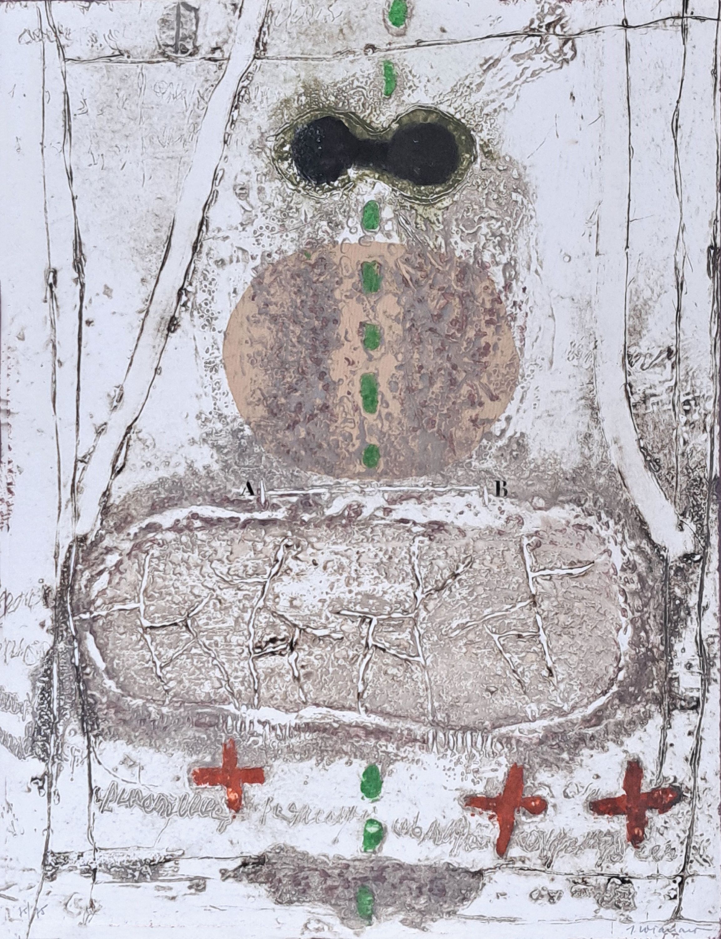 Detail a: James Coignard, 1925-2008, drei Grafiken, num. 75/75, geprägte Litho, Mischtechnik, handsigniert, unter Glas, Rahmen, ca. 55 x 54.5 cm, unter Glas, ...