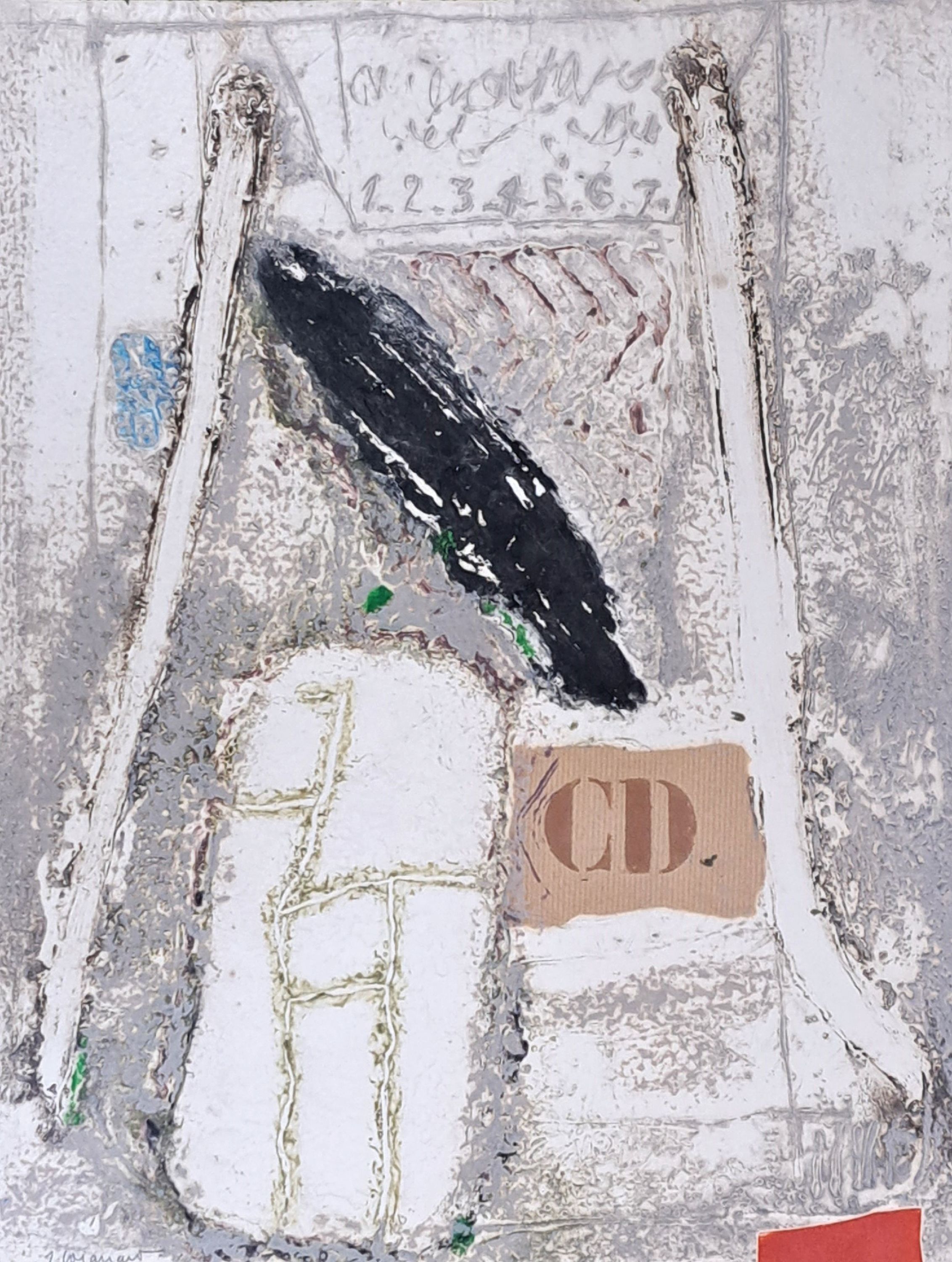 Detail b: James Coignard, 1925-2008, drei Grafiken, num. 75/75, geprägte Litho, Mischtechnik, handsigniert, unter Glas, Rahmen, ca. 55 x 54.5 cm, unter Glas, ...