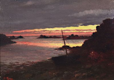 Image 26973568 - Wohl Jean-Baptiste F. France, 1844-1903, spätromantische Flusslandschaft bei ...
