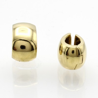 Image Paar Ohrclips in Form von Creolen, GG 750/ 000, glatte Form