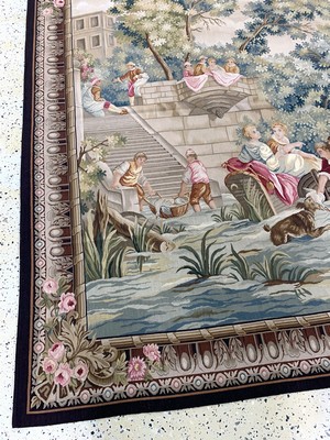 26973637c - Tapisserie fein, China, Ende 20.Jhd, Wolle auf Baumwolle, ca. 271 x 213 cm, nahezu ...