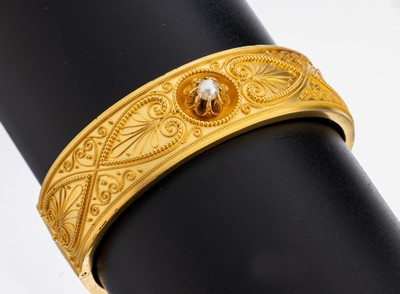 Image 26973674 - 14 kt Gold Armreif, um 1880-1900, GG 585/000 gepr., zeittyp. nachträglich ...