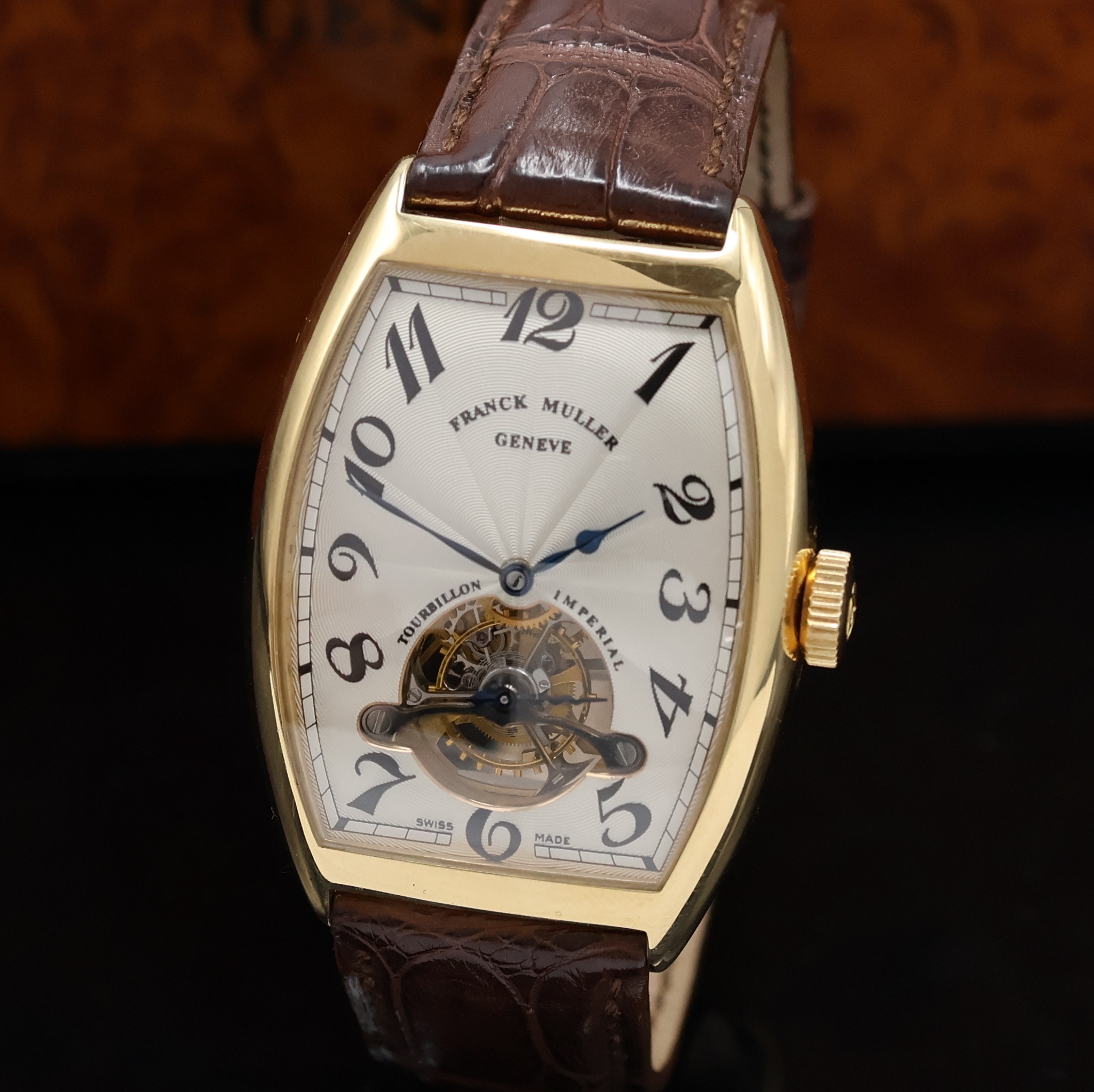 Detail a: FRANCK MULLER hochfeine und extrem seltene Herrenarmbanduhr Cintree Curvex Tourbillon Imperiale No. 00 in GG 750/000 Referenz 6850T, Handaufzug, ...