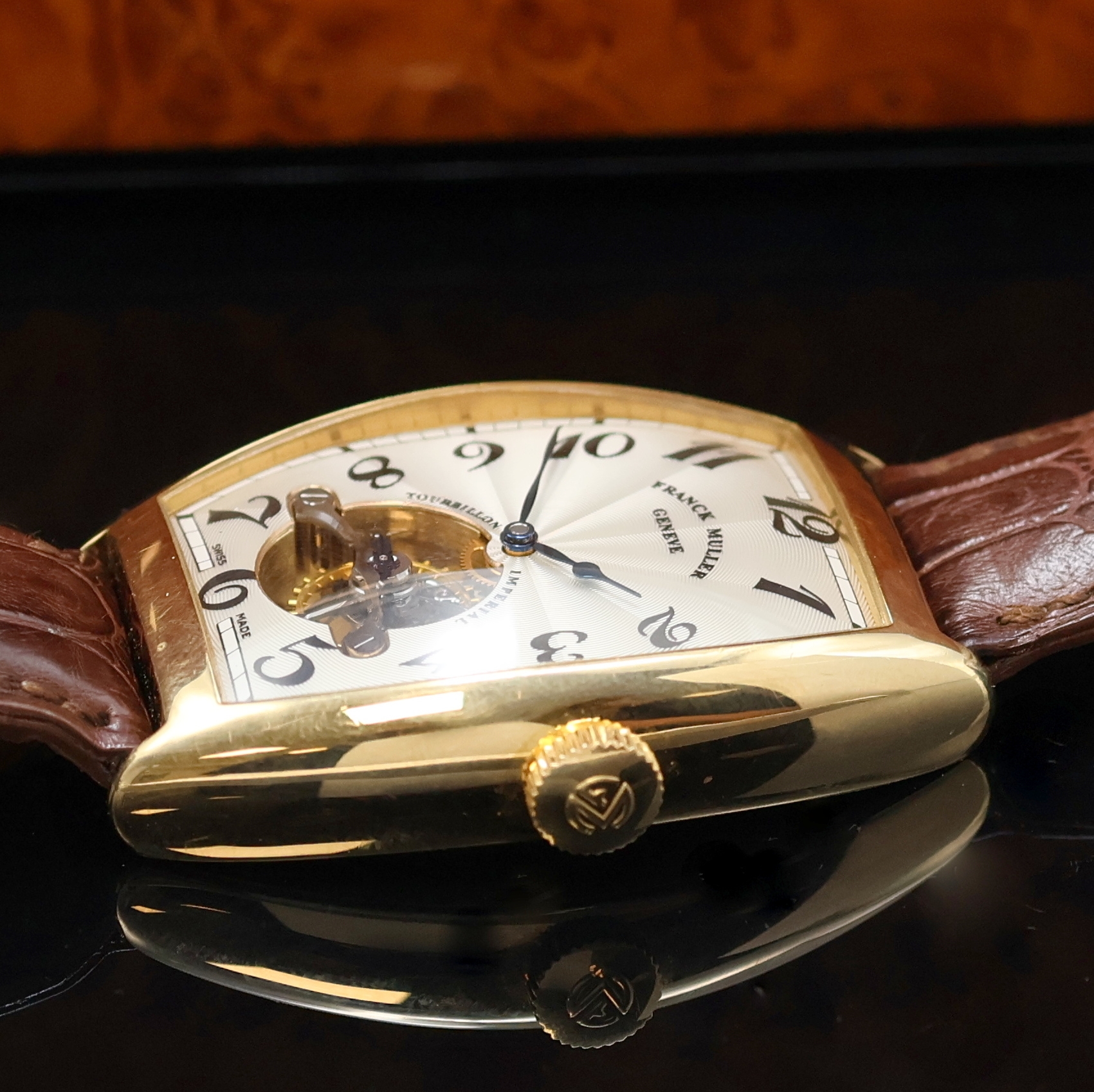 Detail c: FRANCK MULLER hochfeine und extrem seltene Herrenarmbanduhr Cintree Curvex Tourbillon Imperiale No. 00 in GG 750/000 Referenz 6850T, Handaufzug, ...