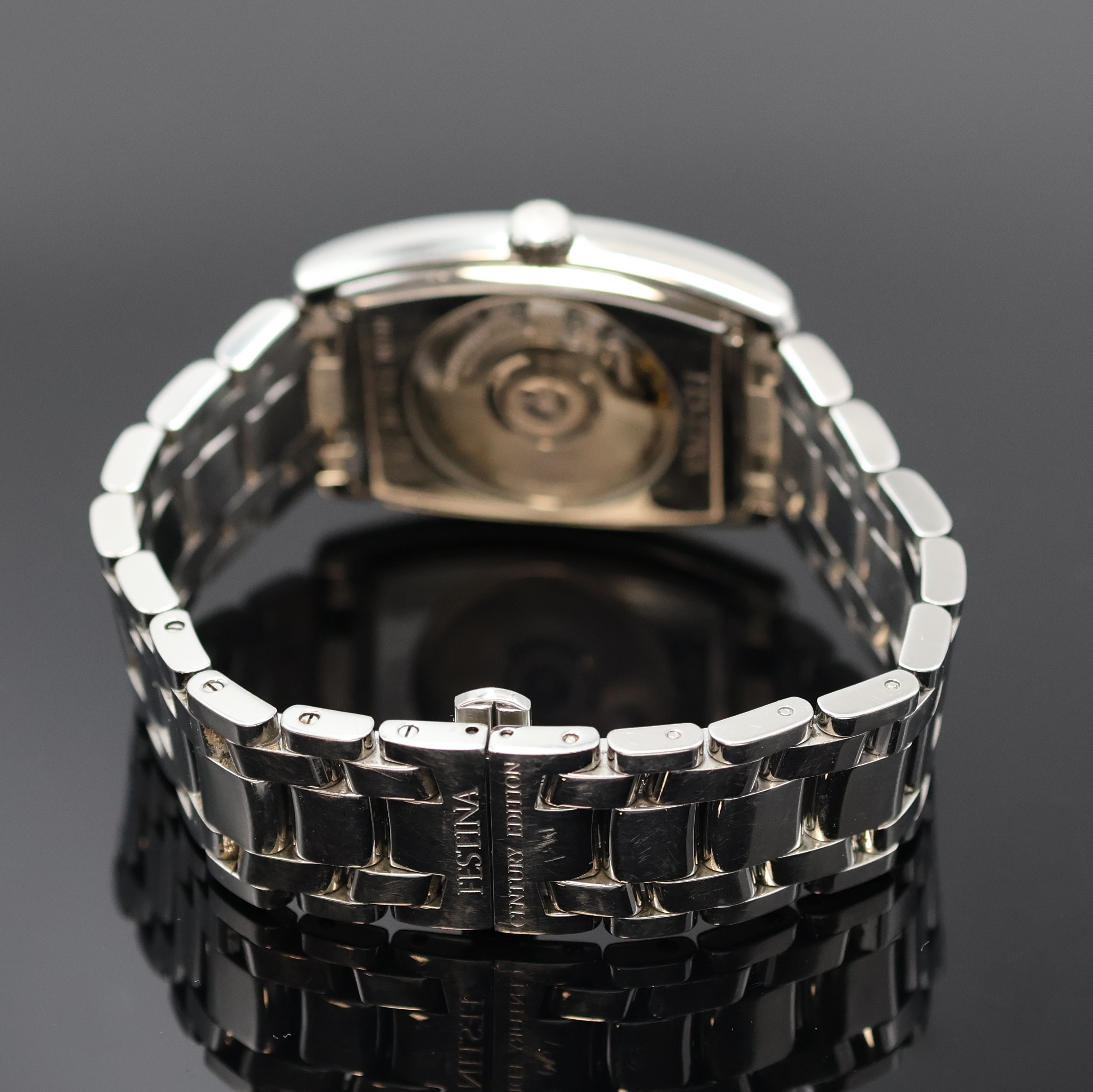 Detail b: FESTINA Herrenarmbanduhr aus der Century Edition Modell World Time, Automatik, Schweiz um 2002, Sondermodell in Edelstahl inkl. Gliederband m. dopp. ...