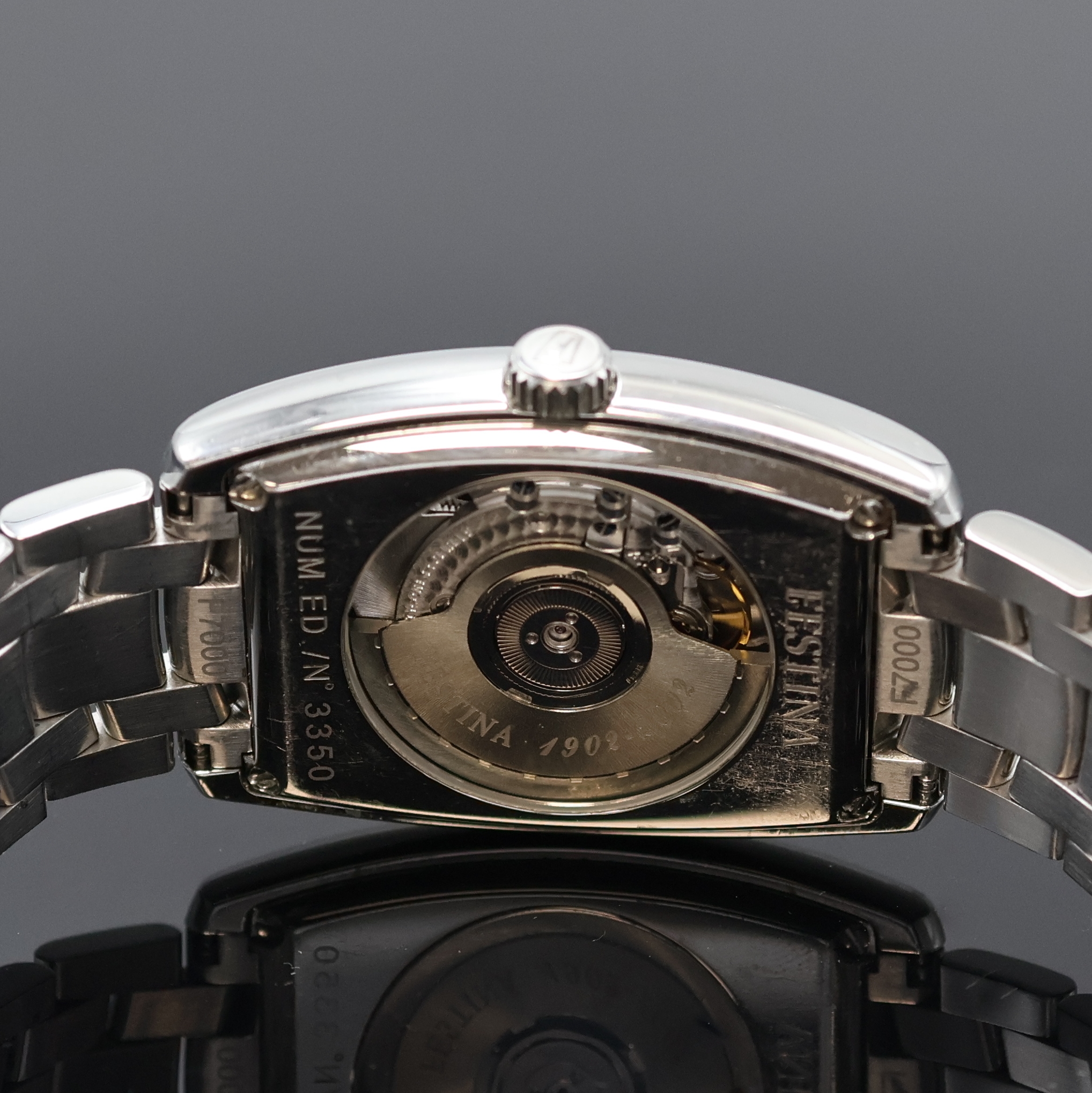 Detail d: FESTINA Herrenarmbanduhr aus der Century Edition Modell World Time, Automatik, Schweiz um 2002, Sondermodell in Edelstahl inkl. Gliederband m. dopp. ...