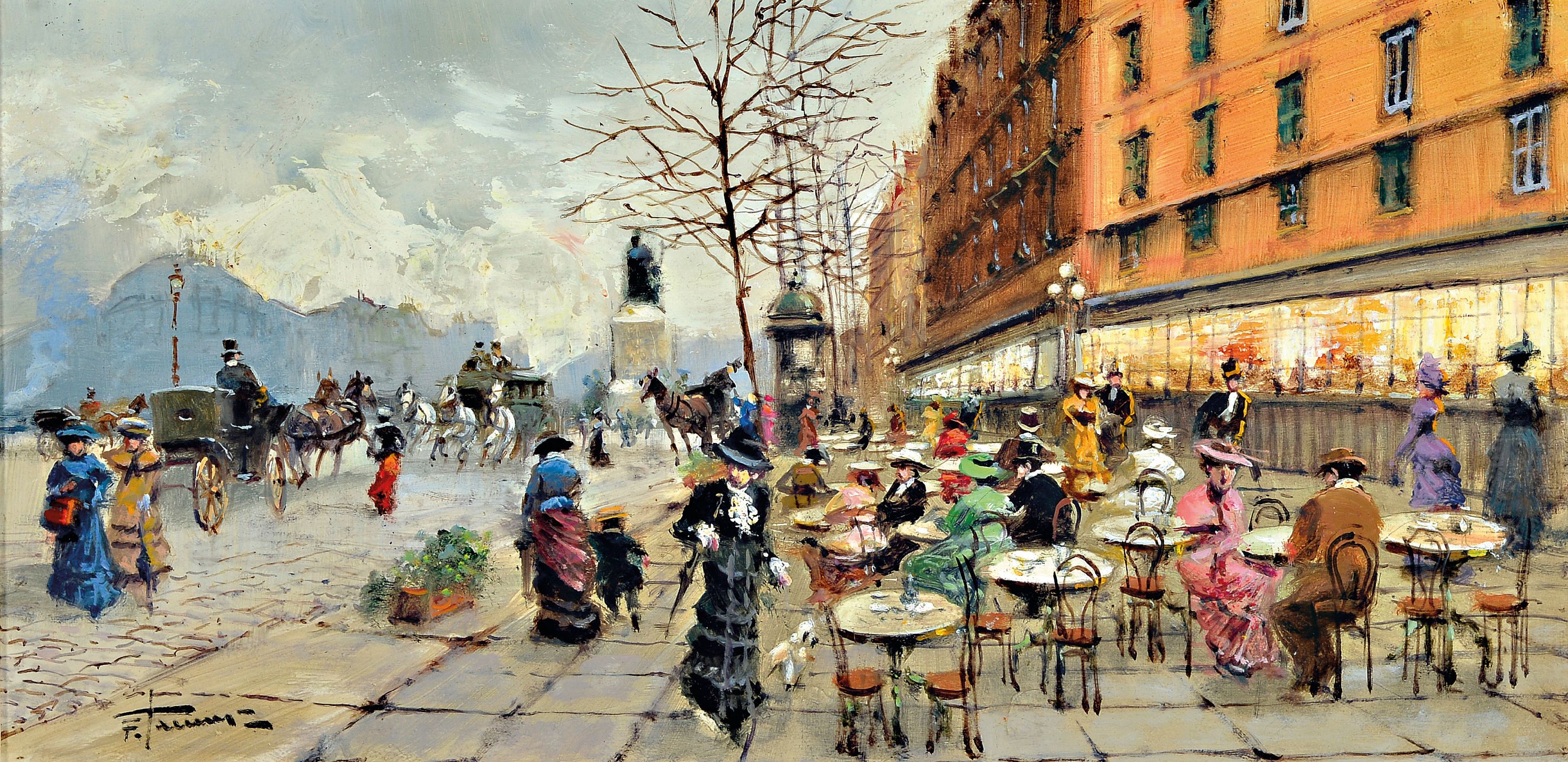 Image 26973737 - Franceso Tammaro, geb. 1939 Neapel, belebte Straßenszene wohl in Paris, verso bez. ...