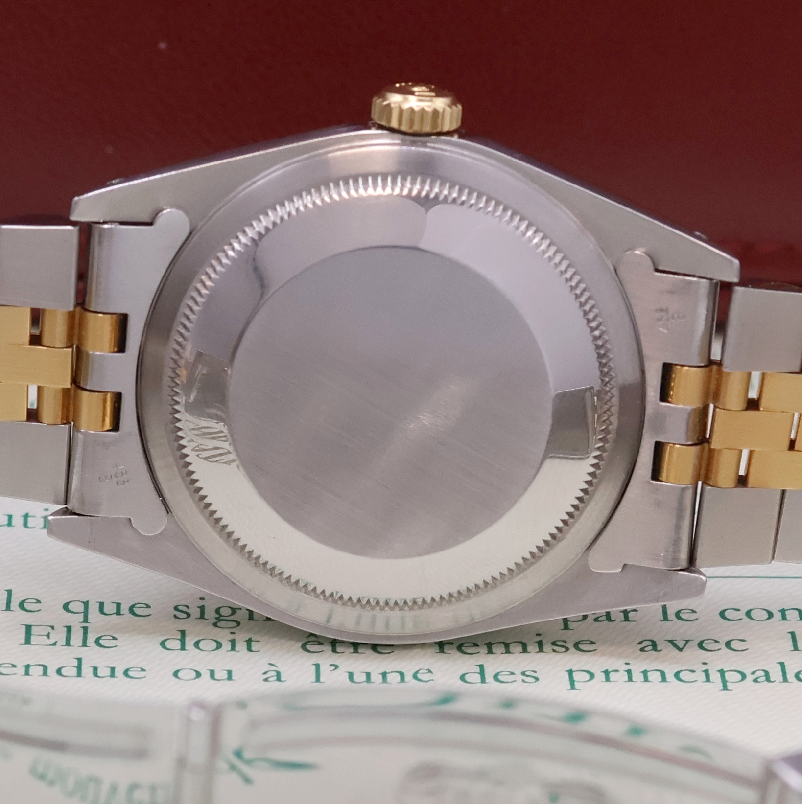 Detail d: ROLEX Oyster Perpetual Datejust Armbanduhr Referenz 16233, Schweiz verk. lt. beil. Zertifikat 10/1993, Automatik, X-Serie, LC 100, Chronometer der ...