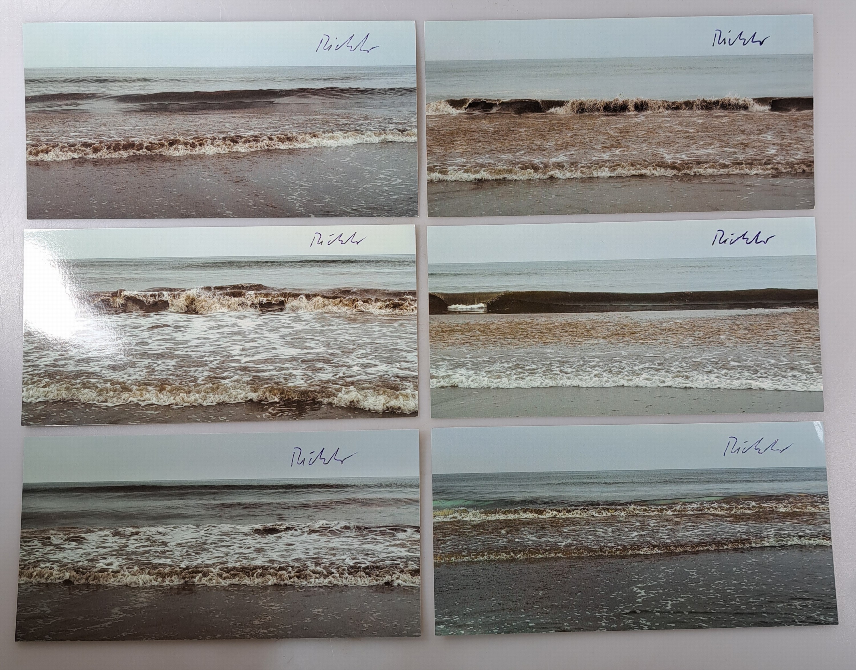 Detail a: Gerhard Richter, geb. 1932 Dresden, "Juist 2011", vollzählige Serie von 12 handsigniertenKünstlerpostkarten, orig. Banderole ebenso ...