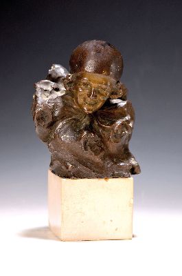 Image 26973753 - Gabriel Parente (1875-1899 Neapel), Bronzeskulptur, Pierrot, Gießerstempel Diritti ...