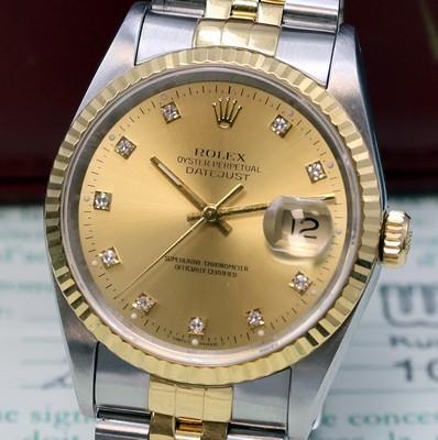 26973778a - ROLEX Oyster Perpetual Datejust Armbanduhr Referenz 16233, Schweiz verk. lt. beil. ...