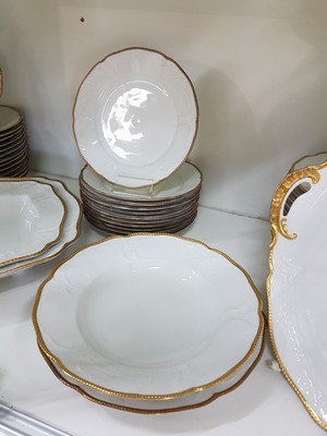 26973815k - Speise-, Kaffee- und Teeservice, Rosenthal, Sanssouci, Porzellan, Reliefzier, Goldrand ...