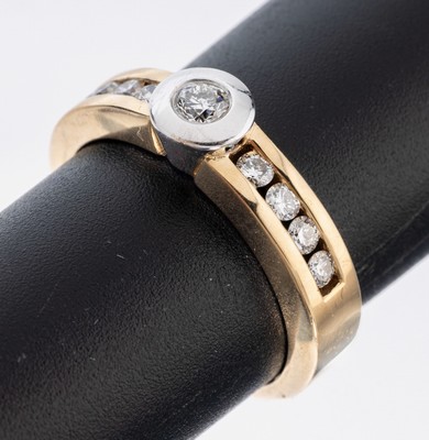 Image 26973891 - 14 kt Gold CHRIST Brillant-Ring, GG/WG 585/000, mittig Brillant in WG-Zargenfassung ca. ...