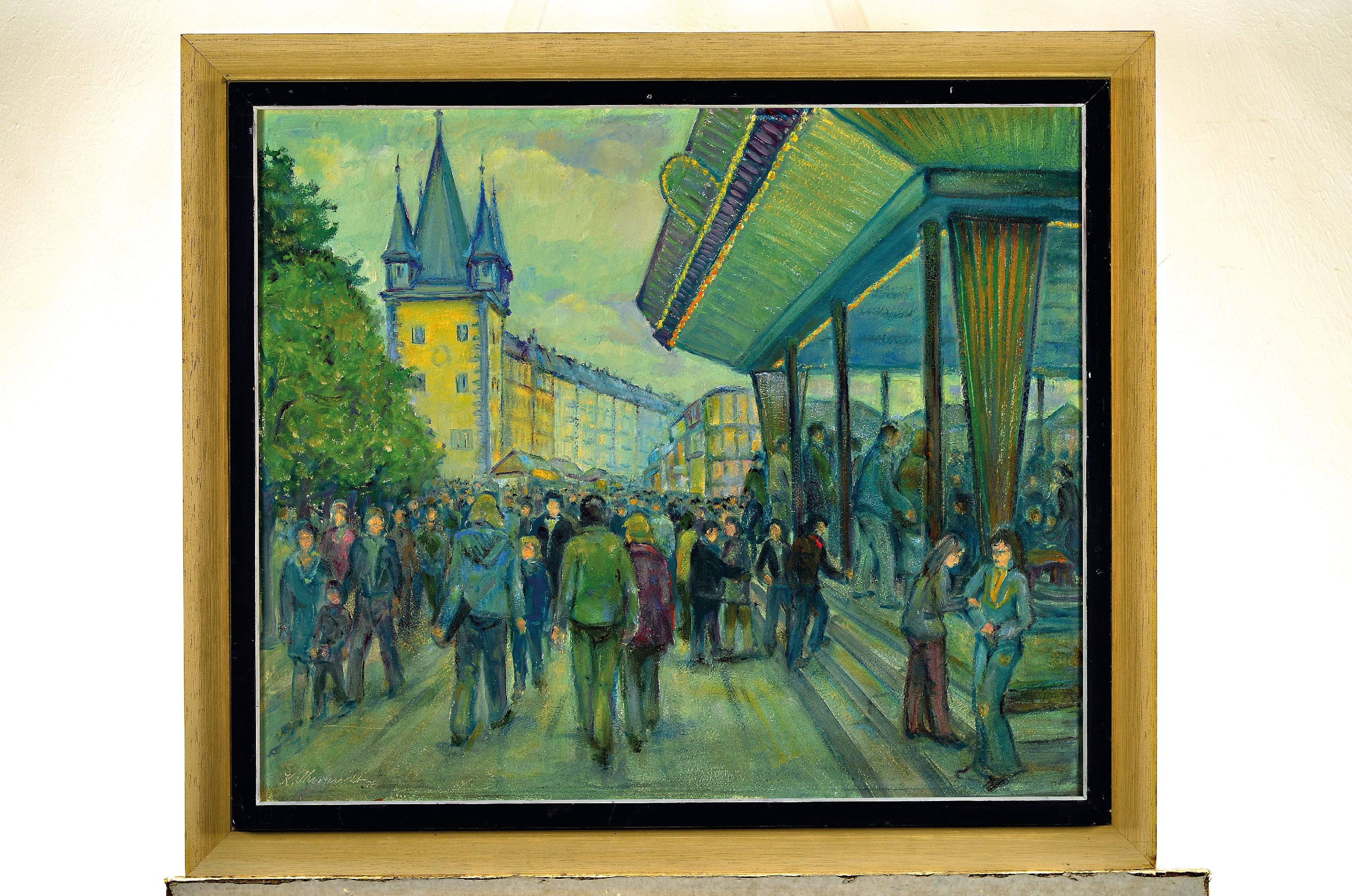 Detail k: Kurt Thorandt, 1902-1985 Frankfurt, "Frankfurter Mainfest 1976" so verso bez., links unten signiert und datiert, Öl/Hartfaserplatte, 63x73 ...