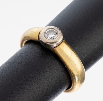 Image 26973962 - 14 kt Gold Brillant-Ring, GG/WG 585/000, Brillant in WG-Zargenfassung ca. 0.20 ct ...