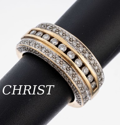 Image 26973981 - 14 kt Gold CHRIST Brillant-Ring, GG/WG 585/000, schwere Verarbeitung, 70 Brillanten ...