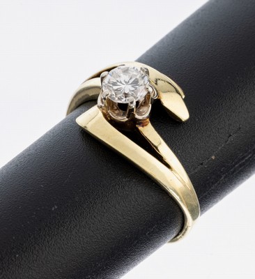 Image 26973999 - 14 kt Gold Brillant-Ring, GG 585/000, Brillant ca. 0.50 ct Weiß/vs, asymm. ...