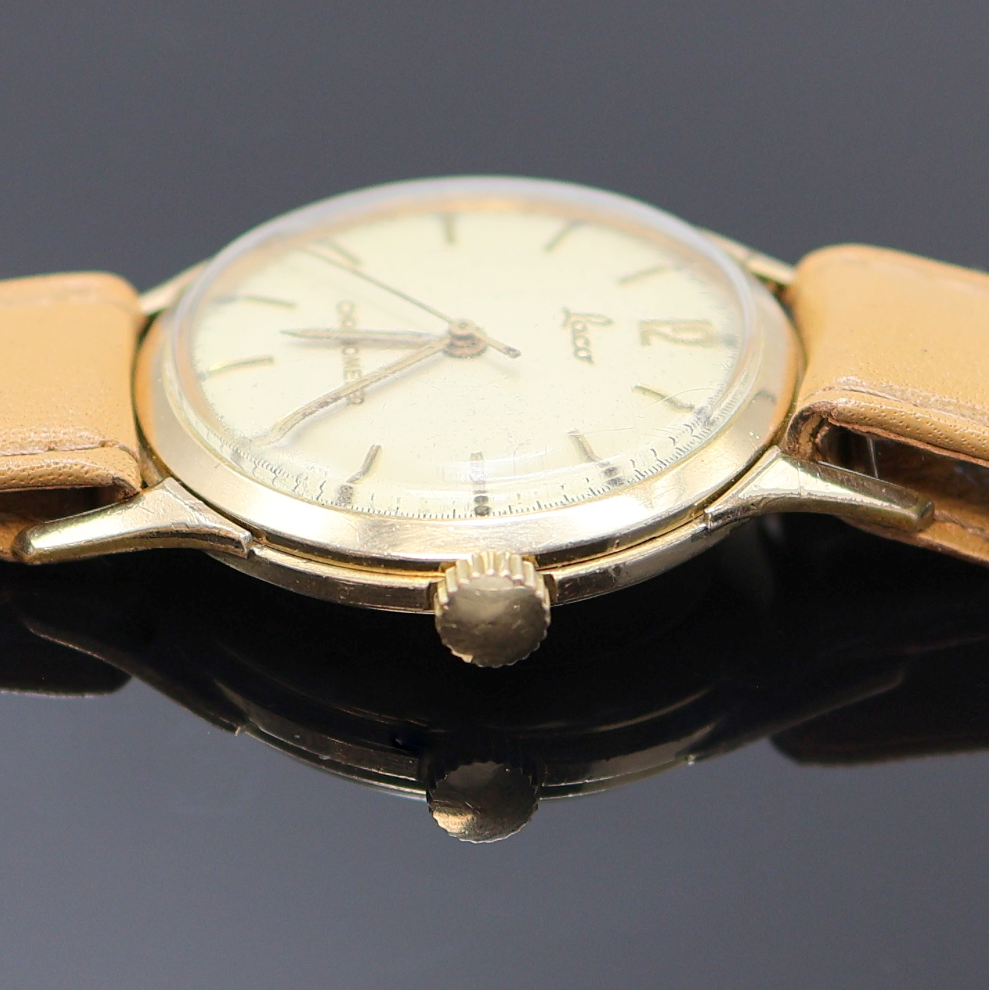 Detail b: LACO Armbanduhr Chronometer mit Kaliber Durowe 630, Deutschland 1960er Jahre, Handaufzug, 20 Mikron verg. Geh., Boden u. Glasrand aufgedr., silb. ...