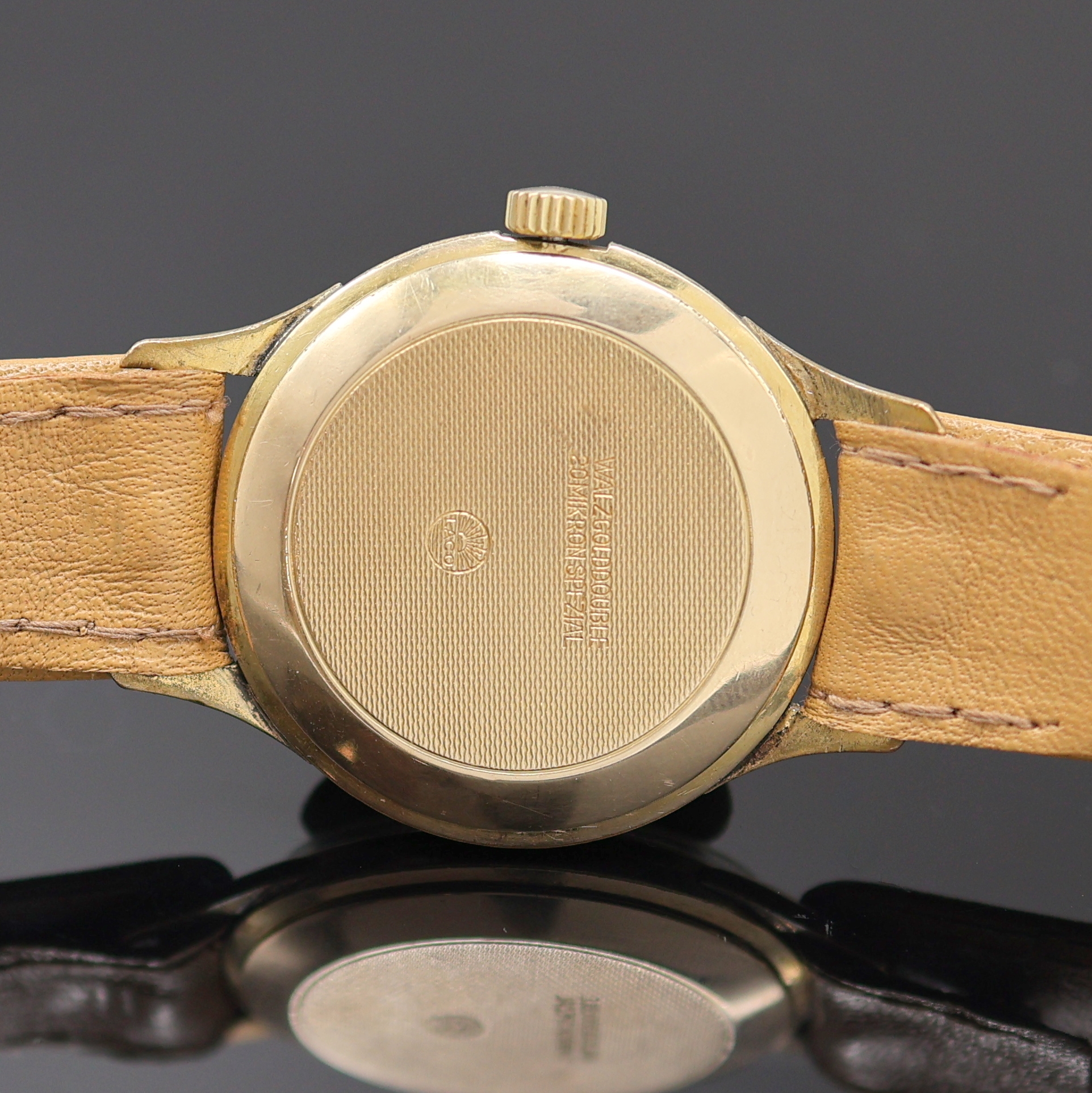 Detail c: LACO Armbanduhr Chronometer mit Kaliber Durowe 630, Deutschland 1960er Jahre, Handaufzug, 20 Mikron verg. Geh., Boden u. Glasrand aufgedr., silb. ...