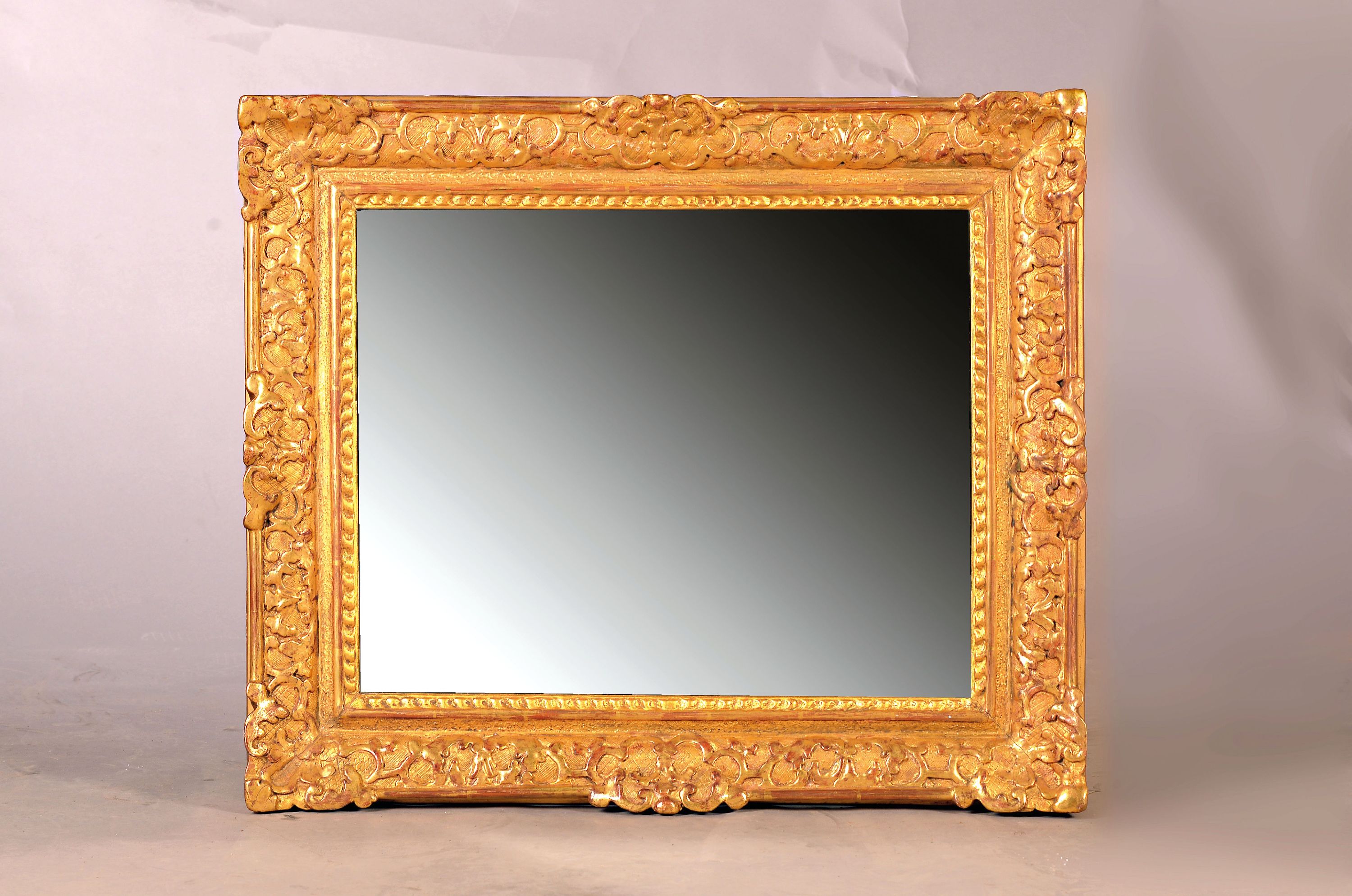 Image 26974024 - Prunkrahmen mit Spiegel, 19.Jh., Holzrahmen mit Stuckdekor, vergoldet, barockisierende ...
