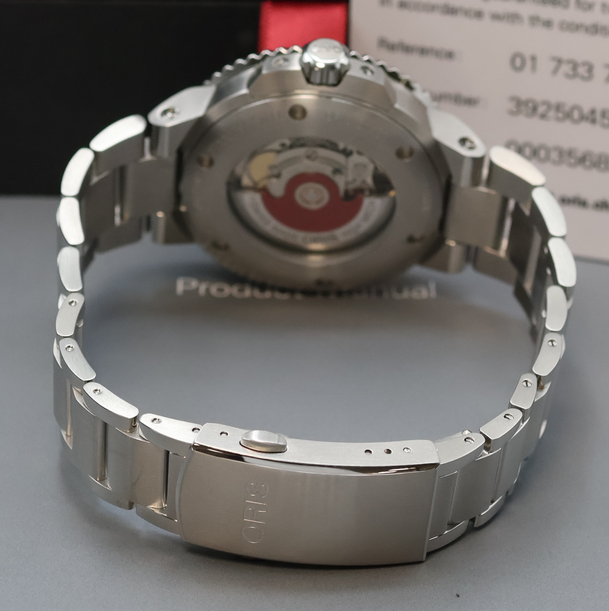 Detail b: ORIS Aquis Herrenarmbanduhr in Stahl Referenz 7766A, Schweiz um 2015, Automatik, beids. vergl. Geh. in Edelstahl inkl. Gliederband m. Faltschl., ...