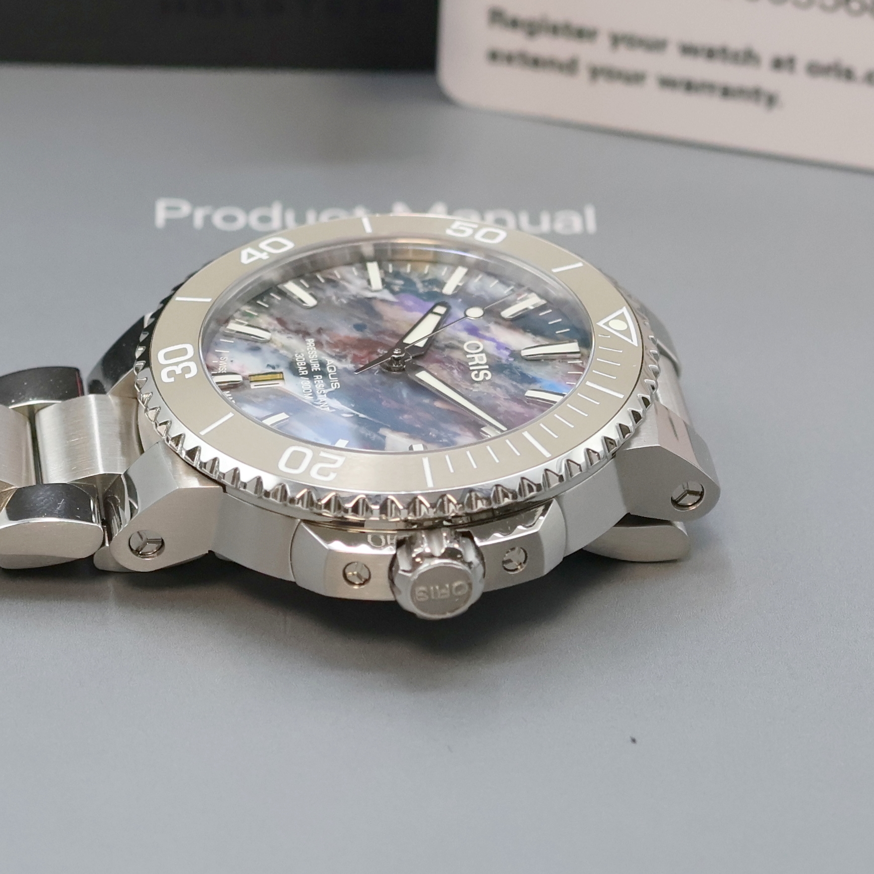 Detail c: ORIS Aquis Herrenarmbanduhr in Stahl Referenz 7766A, Schweiz um 2015, Automatik, beids. vergl. Geh. in Edelstahl inkl. Gliederband m. Faltschl., ...