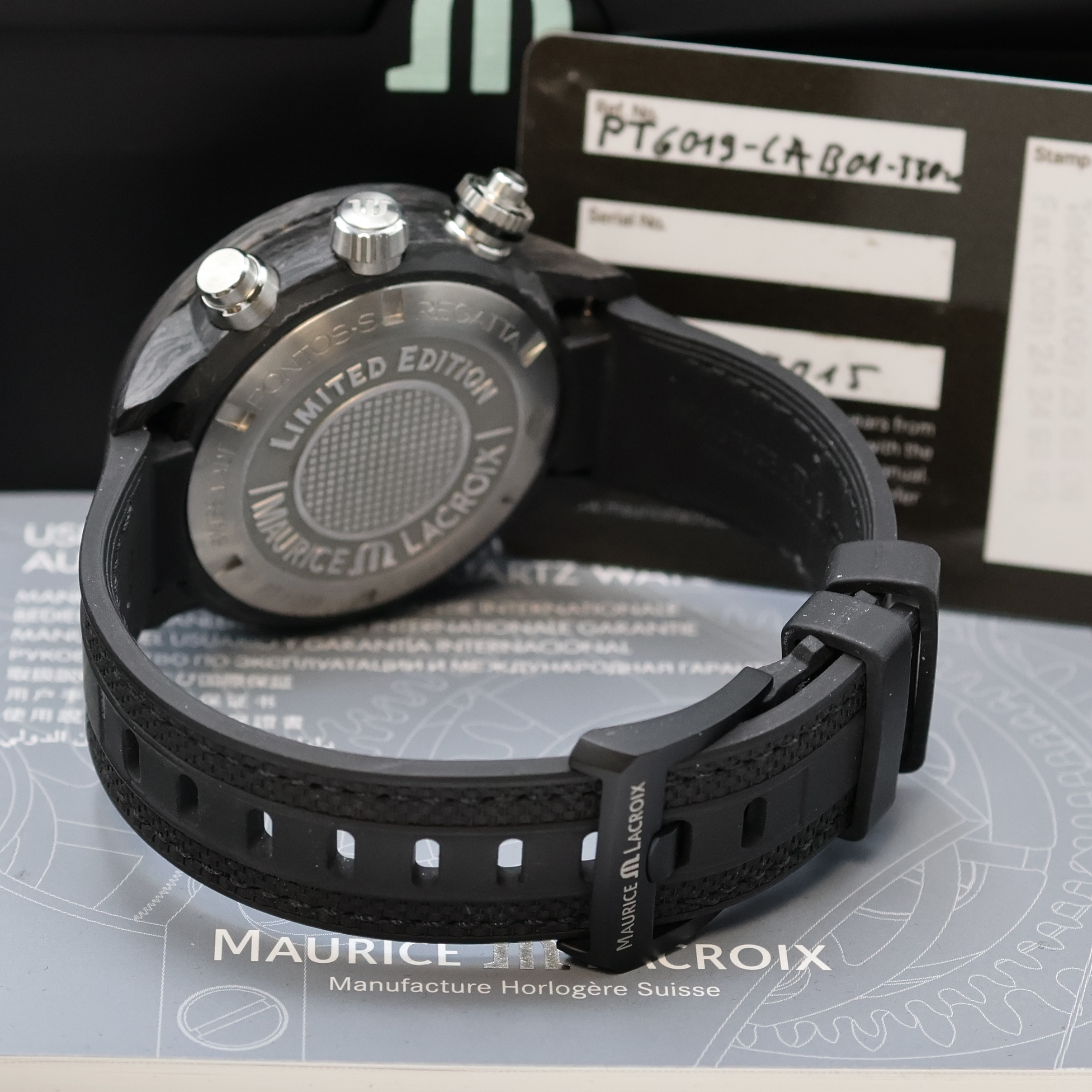 Detail b: MAURICE LACROIX Pontos S Regatta auf 125 Stück limitierte Herrenarmbanduhr Referenz PT6019, Schweiz um 2015, Automatik, Carbon- Geh. inkl. orig. ...