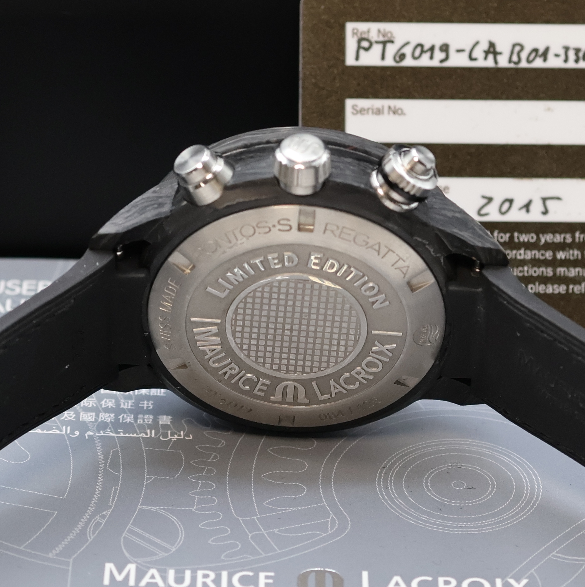 Detail d: MAURICE LACROIX Pontos S Regatta auf 125 Stück limitierte Herrenarmbanduhr Referenz PT6019, Schweiz um 2015, Automatik, Carbon- Geh. inkl. orig. ...