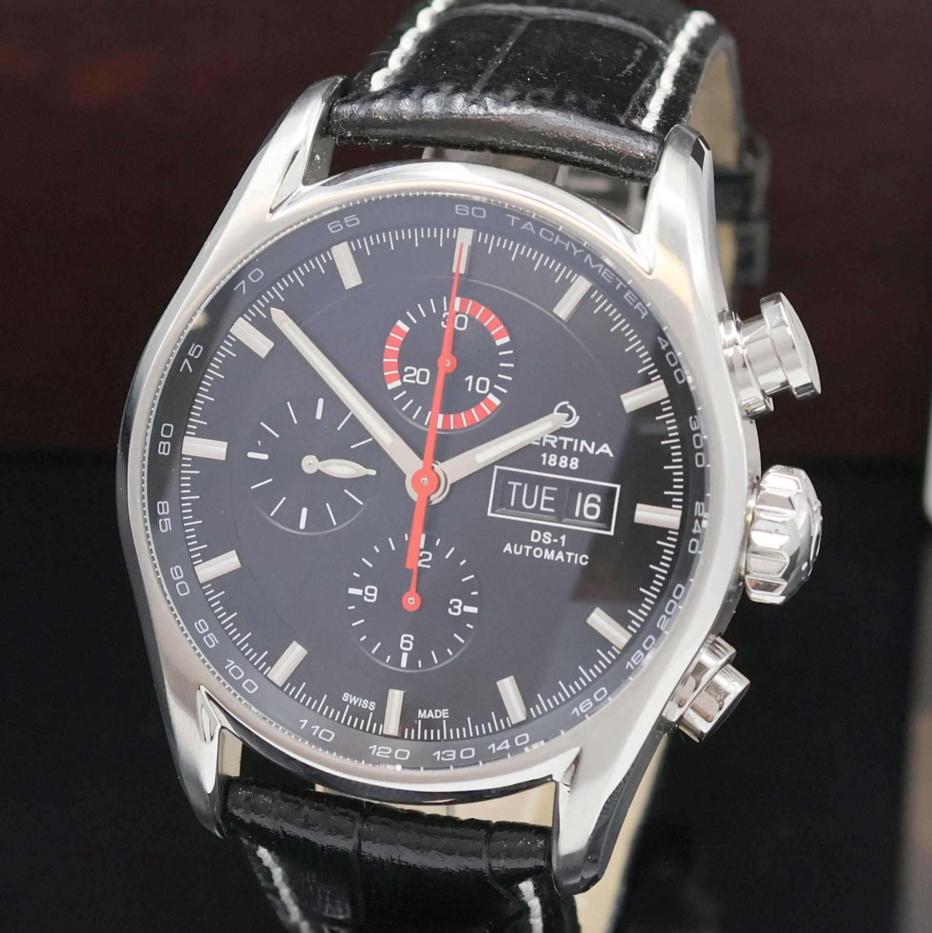 Detail a: CERTINA DS-1 Herrenchronograph Referenz C006414 A, Schweiz um 2016, Automatik, beids. vergl. Geh. inkl. orig. Lederband m. dopp. Faltschl., Boden ...