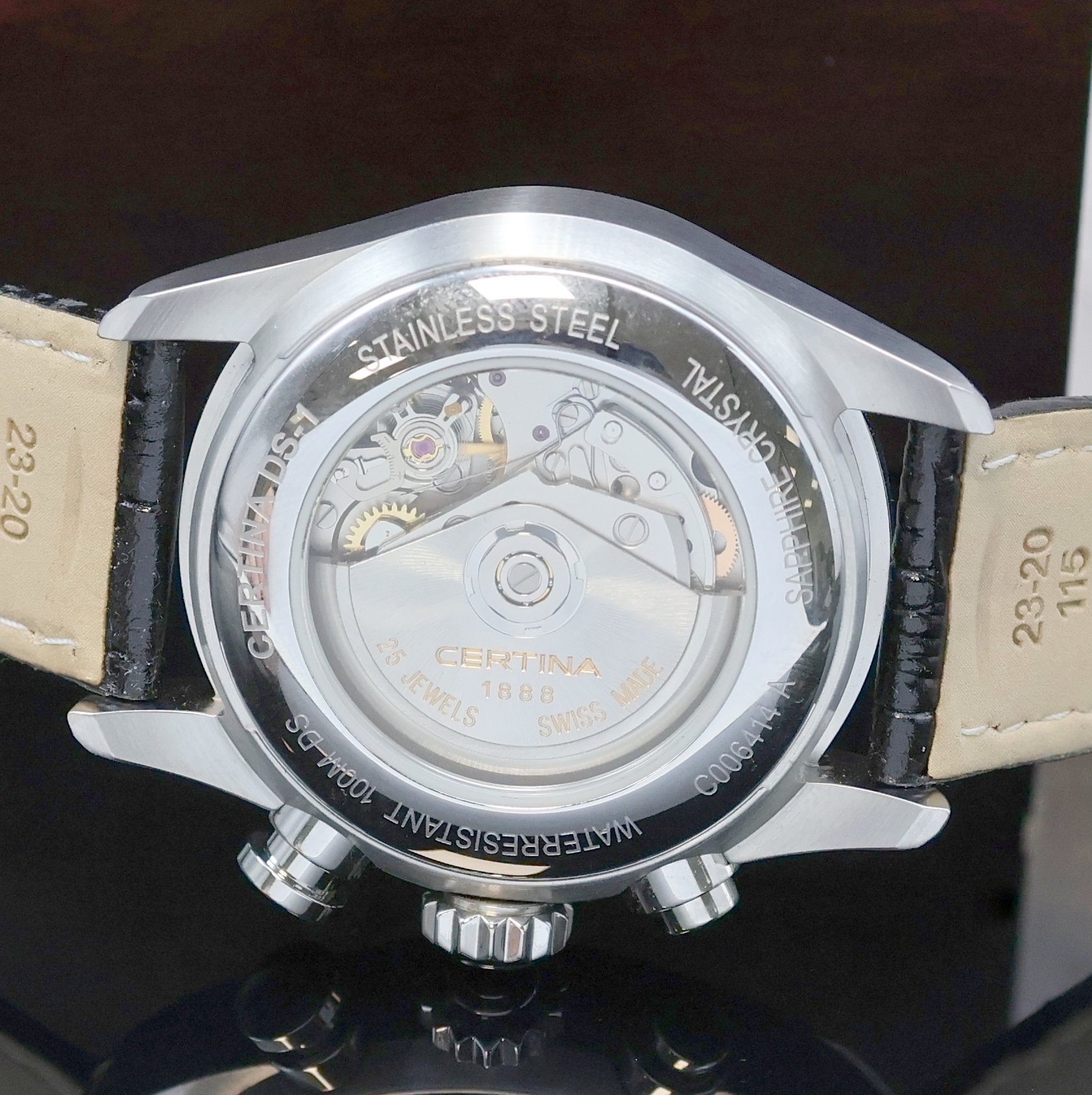 Detail e: CERTINA DS-1 Herrenchronograph Referenz C006414 A, Schweiz um 2016, Automatik, beids. vergl. Geh. inkl. orig. Lederband m. dopp. Faltschl., Boden ...