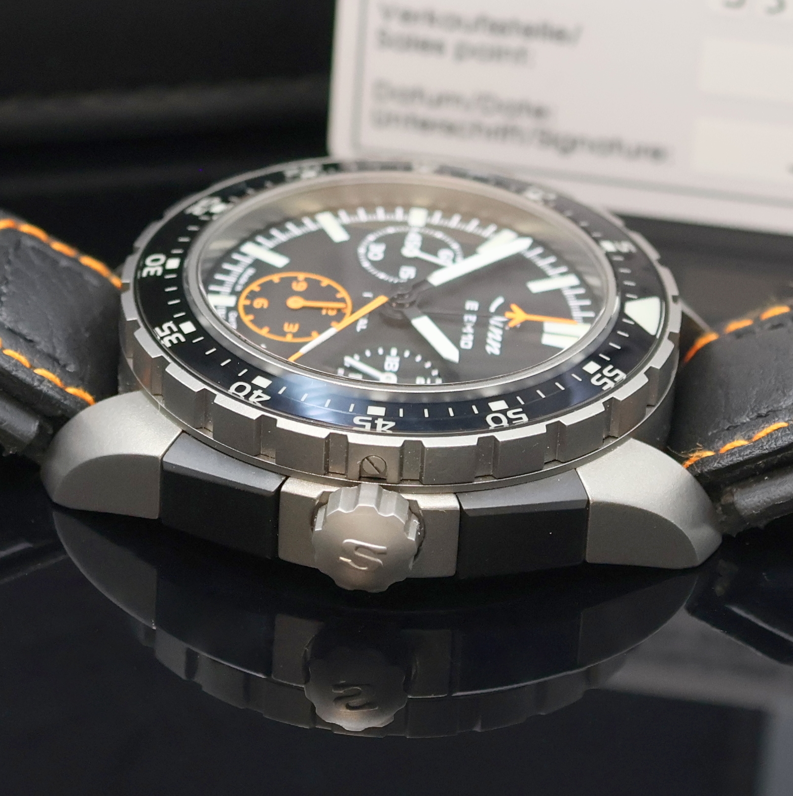 Detail b: SINN EZM 10 Diapal Herrenchronograph Referenz 950, Deutschland verk. lt. beil. Garantie 03/2013, Automatik, Titangeh. inkl. orig. Lederband m. ...