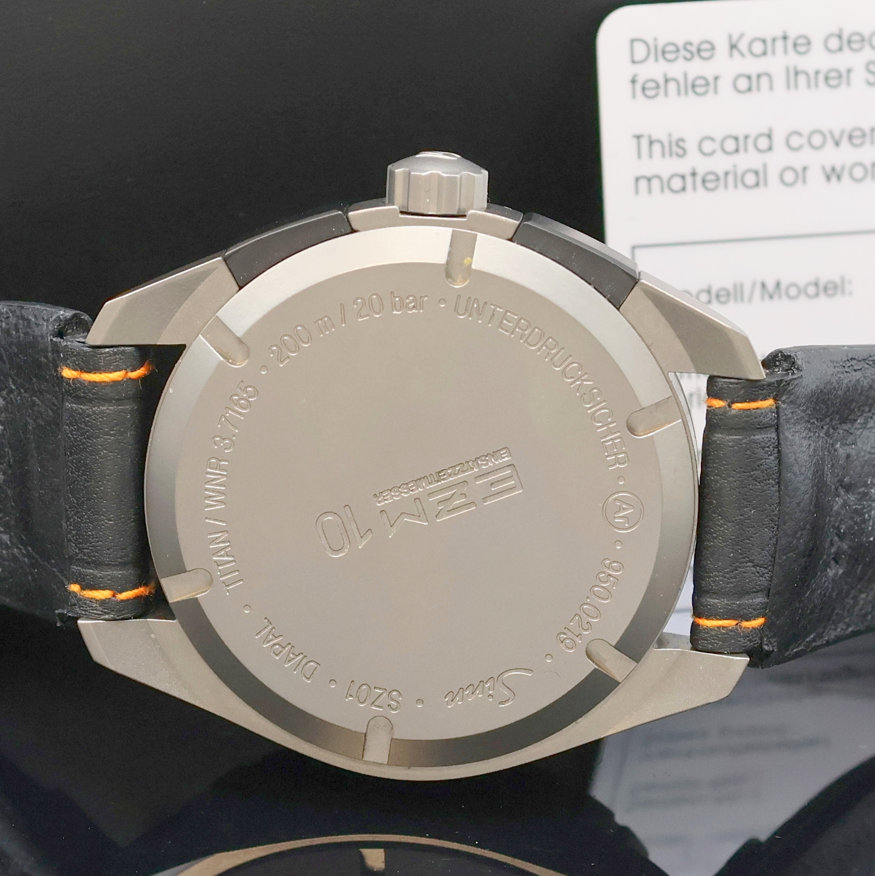 Detail d: SINN EZM 10 Diapal Herrenchronograph Referenz 950, Deutschland verk. lt. beil. Garantie 03/2013, Automatik, Titangeh. inkl. orig. Lederband m. ...