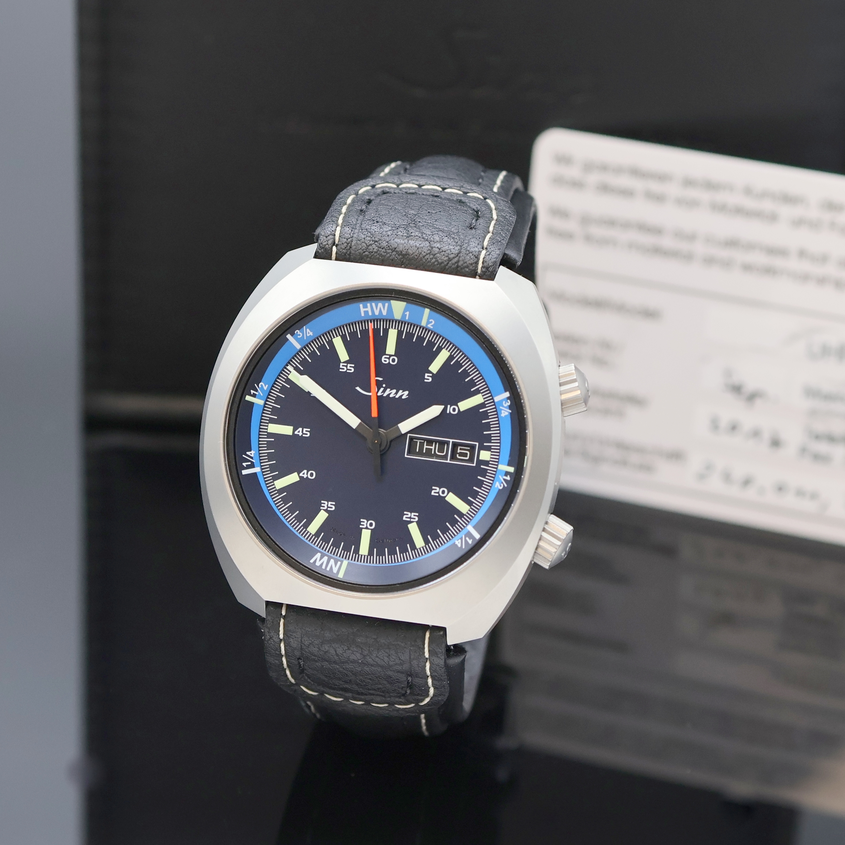 SINN Herrenarmbanduhr 240 St GZ, Deutschland verk. lt. beil. Garantie 09/2017, Automatik, mattiertes Edelstahlgeh. inkl. Lederband m. orig. ...