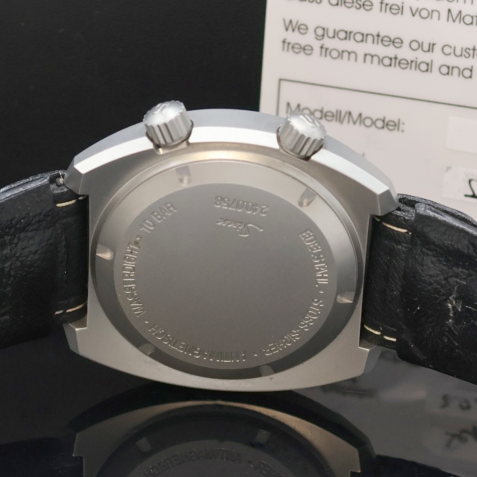 Detail d: SINN Herrenarmbanduhr 240 St GZ, Deutschland verk. lt. beil. Garantie 09/2017, Automatik, mattiertes Edelstahlgeh. inkl. Lederband m. orig. ...