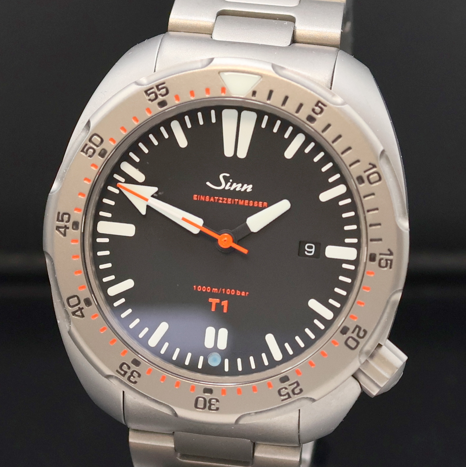 Detail a: SINN T1 Herrenarmbanduhr Einsatzzeitmesser Referenz 1014, Deutschland verk. lt. Pap. 07/2013, Automatik, Titangeh. inkl. orig. Titanband m. ...