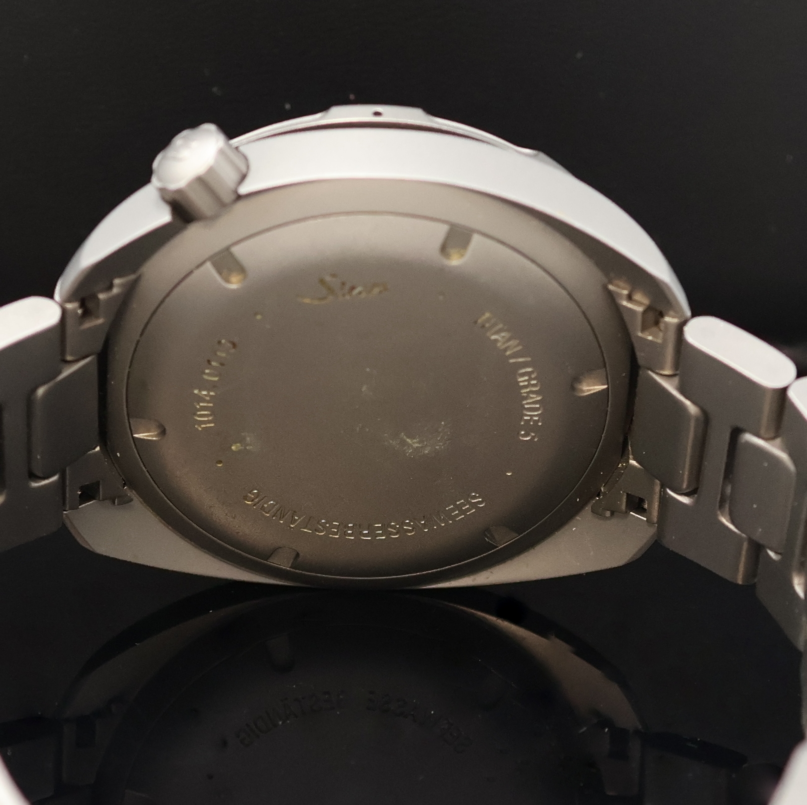 Detail d: SINN T1 Herrenarmbanduhr Einsatzzeitmesser Referenz 1014, Deutschland verk. lt. Pap. 07/2013, Automatik, Titangeh. inkl. orig. Titanband m. ...